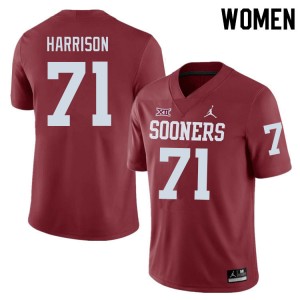 Women Anton Harrison Crimson OU Sooners College Football #71 Jersey 719619-990