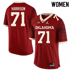 Women Anton Harrison Retro OU Sooners College Football #71 Jersey 991682-493