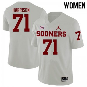 Women Anton Harrison White Oklahoma Sooners College Football #71 Jersey 173048-892