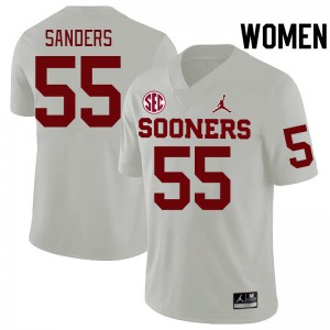 Women Ashton Sanders White Oklahoma 2024 SEC Conference College Football #55 Jersey 966220-550