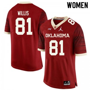 Women Brayden Willis Retro Sooners Jordan Brand College Football #81 Jersey 491351-176