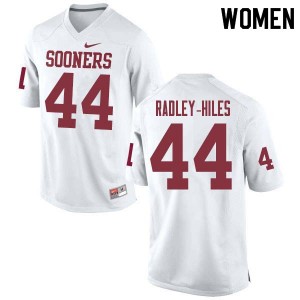 Women Brendan Radley-Hiles White Oklahoma Sooners College Football #44 Jersey 416566-983