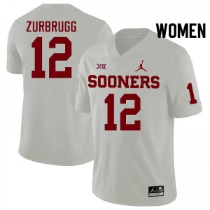 Women Brendan Zurbrugg White Oklahoma College Football #12 Jersey 153149-836