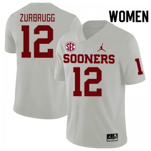 Women Brendan Zurbrugg White Oklahoma 2024 SEC Conference College Football #12 Jersey 801453-668