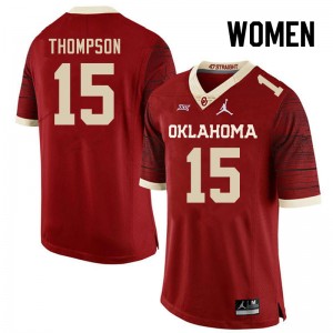 Women Brenen Thompson Retro Sooners College Football #15 Jersey 965140-567