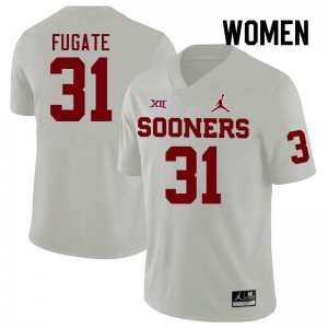 Women Cale Fugate White OU College Football #31 Jersey 995223-572