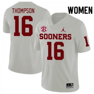 Women Casey Thompson White Oklahoma Sooners 2024 SEC Conference College Football #16 Jersey 222359-781