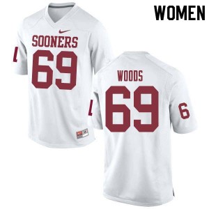 Women Clayton Woods White OU College Football #69 Jersey 746630-242