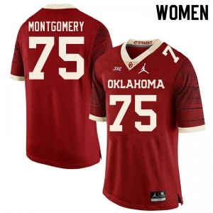Women Cullen Montgomery Retro OU College Football #75 Jersey 406416-265