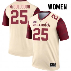 Women Daeh McCullough Cream Sooners College Football #25 Jersey 858319-214