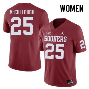 Women Daeh McCullough Crimson OU Sooners College Football #25 Jersey 569672-290