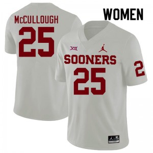 Women Daeh McCullough White OU Sooners College Football #25 Jersey 829115-724