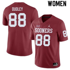 Women Dallas Dudley Crimson OU College Football #88 Jersey 413880-590