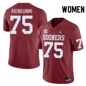 Women Daniel Akinkunmi Crimson Oklahoma 2024 SEC Conference #75 Jersey 932928-513