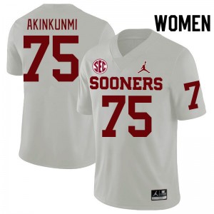 Women Daniel Akinkunmi White Oklahoma Sooners 2024 SEC Conference College Football #75 Jersey 683633-177