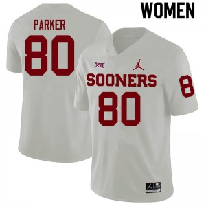 Women Daniel Parker White Oklahoma College Football #80 Jersey 191526-178