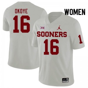 Women Danny Okoye White Sooners College Football #16 Jersey 465992-918