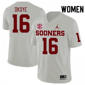 Women Danny Okoye White Sooners 2024 SEC Conference College Football #16 Jersey 816924-870