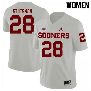 Women Danny Stutsman White Oklahoma College Football #28 Jersey 760804-666