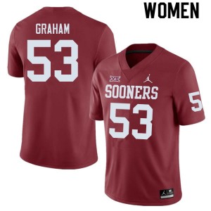 Women Darius Graham Crimson Sooners College Football #53 Jersey 184982-704