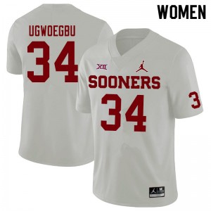 Women David Ugwoegbu White OU Sooners Jordan Brand College Football #34 Jersey 447403-423
