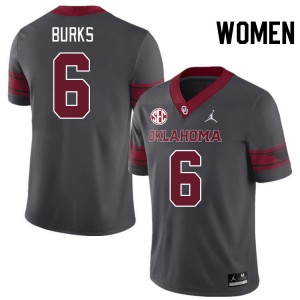 Women Deion Burks Charcoal OU 2024 SEC Conference #6 Jersey 864126-499