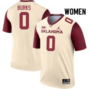 Women Deion Burks Cream OU Sooners College Football #6 Jersey 430296-916