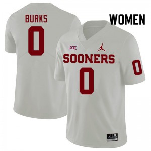 Women Deion Burks White OU College Football #6 Jersey 583309-272