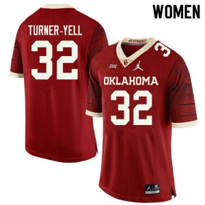 Women Delarrin Turner-Yell Retro Oklahoma Sooners Jordan Brand College Football #32 Jersey 248469-733