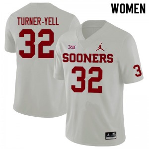 Women Delarrin Turner-Yell White OU Jordan Brand College Football #32 Jersey 410425-858