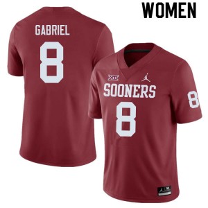 Women Dillon Gabriel Crimson OU College Football #8 Jersey 319062-636