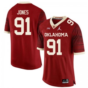 Women Dominique Jones Retro OU College Football #91 Jersey 533861-588