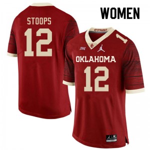 Women Drake Stoops Retro Oklahoma College Football #12 Jersey 160079-819