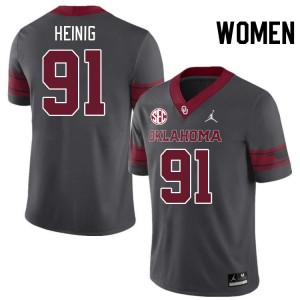 Women Drew Heinig Charcoal Oklahoma 2024 SEC Conference #91 Jersey 903658-800
