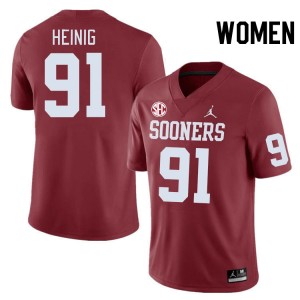 Women Drew Heinig Crimson OU 2024 SEC Conference #91 Jersey 323725-712