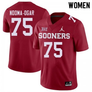 Women E.J. Ndoma-Ogar Crimson Oklahoma Sooners Jordan Brand College Football #75 Jersey 652874-612