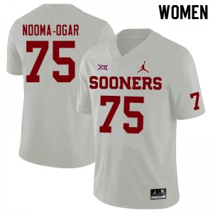 Women E.J. Ndoma-Ogar White Sooners Jordan Brand College Football #75 Jersey 317035-457
