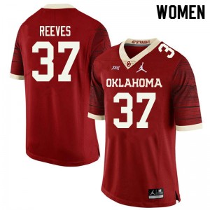 Women Easton Reeves Retro Oklahoma Sooners Jordan Brand College Football #37 Jersey 397104-649