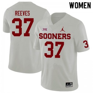 Women Easton Reeves White OU Sooners Jordan Brand College Football #37 Jersey 753241-489