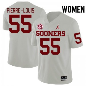 Women Eddy Pierre-Louis White Oklahoma Sooners 2024 SEC Conference College Football #55 Jersey 738204-782
