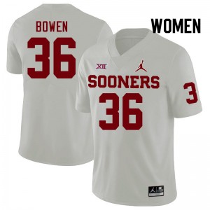 Women Eli Bowen White Sooners College Football #36 Jersey 506692-510