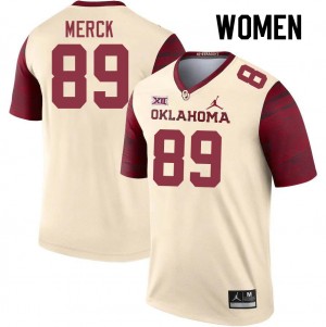 Women Eli Merck Cream OU College Football #89 Jersey 934089-395