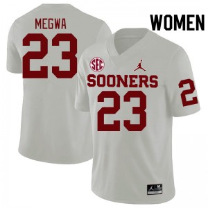 Women Emeka Megwa White Sooners 2024 SEC Conference College Football #23 Jersey 275083-916