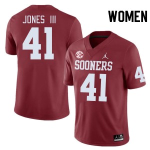 Women Emmett Jones III Crimson OU 2024 SEC Conference #41 Jersey 531914-477