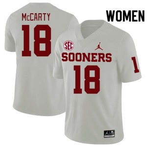 Women Erik McCarty White Sooners 2024 SEC Conference College Football #18 Jersey 264504-327