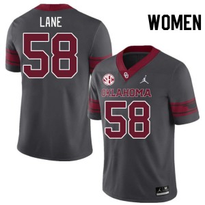 Women Ethan Lane Charcoal OU Sooners 2024 SEC Conference #58 Jersey 673781-453