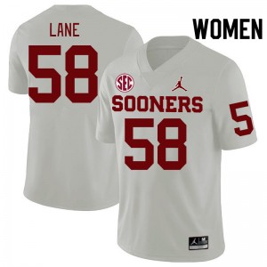 Women Ethan Lane White Oklahoma 2024 SEC Conference College Football #58 Jersey 237135-781