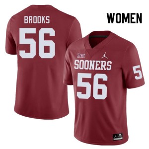 Women Eugene Brooks Crimson OU College Football #56 Jersey 249437-970