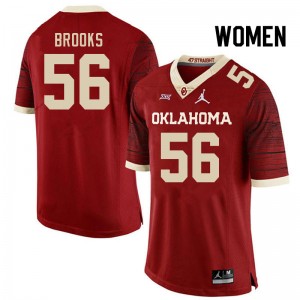 Women Eugene Brooks Retro Oklahoma College Football #56 Jersey 136155-794