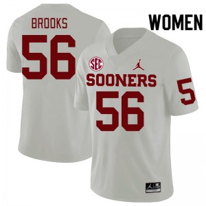 Women Eugene Brooks White Sooners 2024 SEC Conference College Football #56 Jersey 248387-327